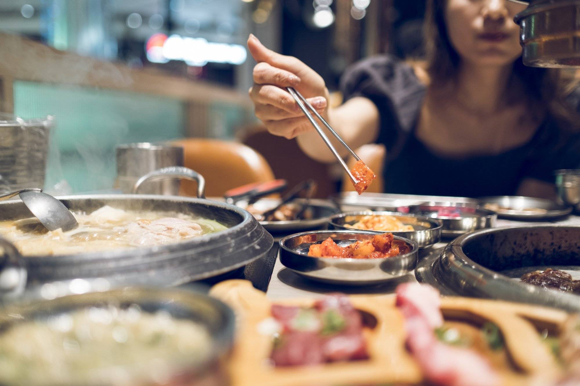 Korean BBQ with full side dishes Korean BBQ with full side dishes