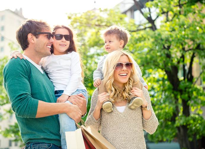 Family in shopping