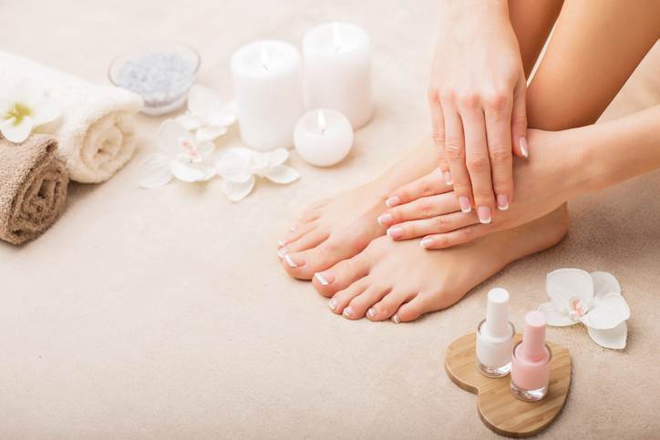 French manicure and pedicure