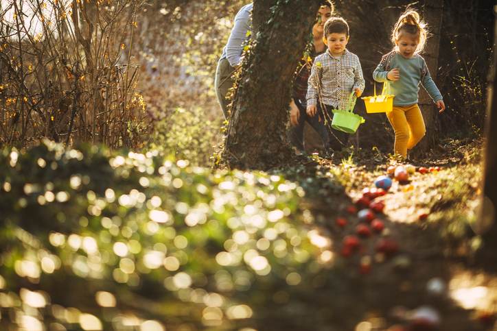 Easter egg hunt in nature